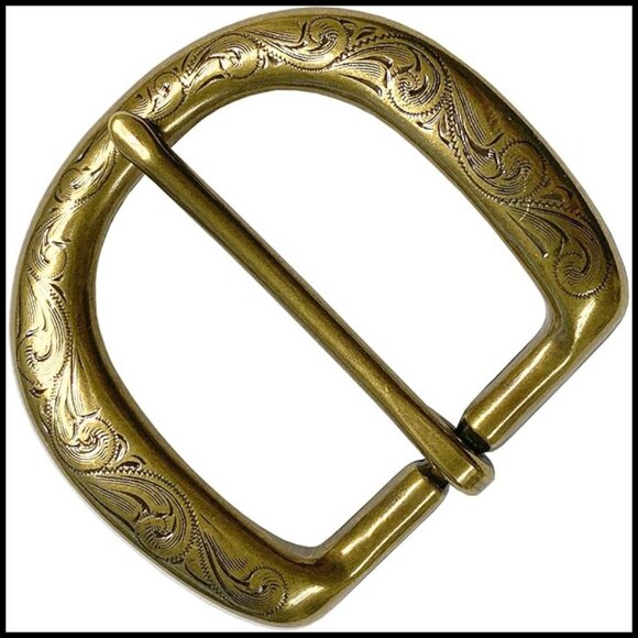 Western Floral Engraved Belt Buckle Fits 1.5\